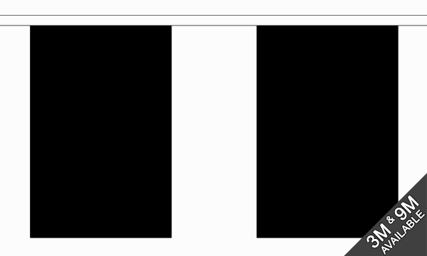Flagmania Plain Black Bunting, 9 metre bunting