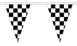 Flagmania Black and White Check 5 metre bunting