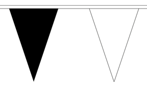 Flagmania Black and White Triangle Bunting 20 metre bunting
