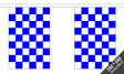 Blue and White Check 3 metre bunting, 10 flags - Flagmania