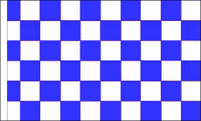 Flagmania Blue and White Check (Sleeved) 3ft x 2ft Polyester Flag on white background