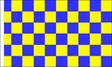 Flagmania Blue and Yellow Check Sleeved 3ft x 2ft Polyester Flag on white background