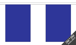Flagmania Plain Blue Bunting, 9 metre bunting