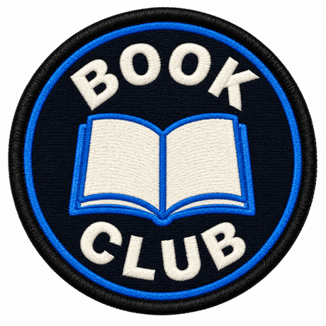 Book Club 80mm embroidered patch