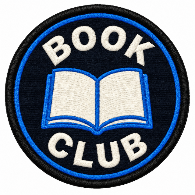Book Club 80mm embroidered patch