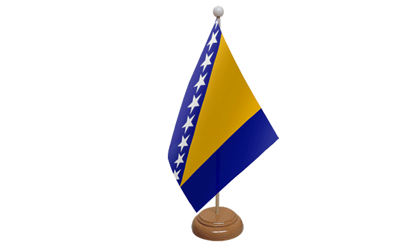 Flagmania Bosnia and Herzegovina wooden hand flags, 9x6 inch, pack of 12, no bases