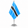Botswana satin table flag on telescopic chrome pole and round base