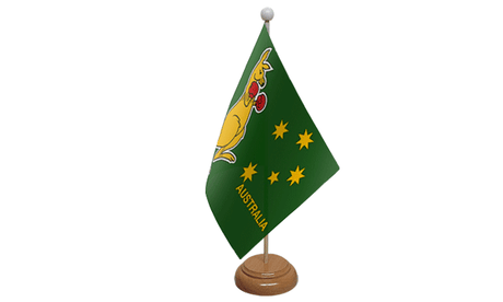 Flagmania Boxing Kangaroo wooden hand flags, 9x6 inch, pack of 12, no bases