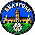 Bradford Yorkshire City Clock Tower White Rose 80mm Embroidered Patch