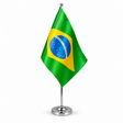 Brazil satin table flag on telescopic chrome pole and round base