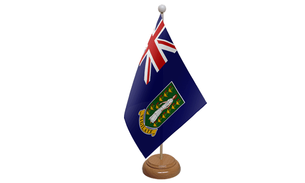 Flagmania British Virgin Islands wooden hand flags, 9x6 inch, pack of 12, no bases