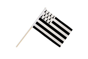 Flagmania Brittany wooden hand flags, 9x6 inch, pack of 12, no bases