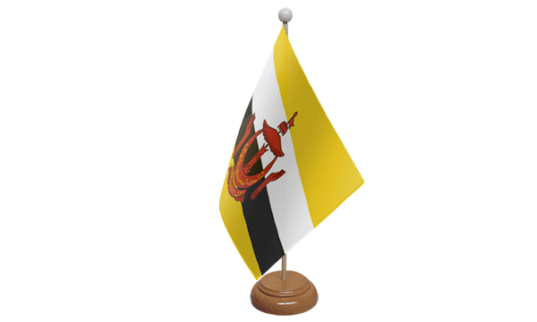 Flagmania Brunei wooden hand flags, 9x6 inch, pack of 12, no bases