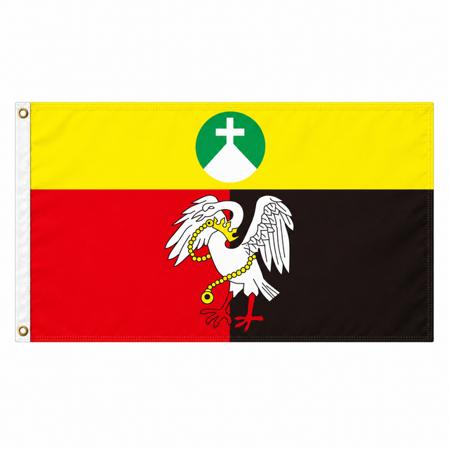 Buckinghamshire old-design flag with white swan, 5ft x 3ft
