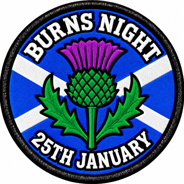 Burns Night 25th January Scottish Thistle 80mm Embroidered Patch