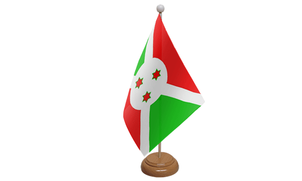 Flagmania Burundi wooden hand flags, 9x6 inch, pack of 12, no bases