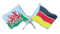Wales & Germany Flags Friendship Courtesy Enamel Lapel Pin Badge T168 image 0