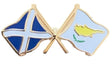 Scotland & Cyprus Flags Friendship Courtesy Enamel Lapel Pin Badge T1215 image 0