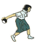 Crown Green - Carpet or Lawn Bowls Female Quality enamel lapel pin badge image 0