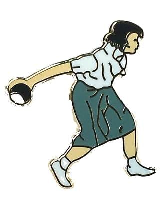 Crown Green - Carpet or Lawn Bowls Female Quality enamel lapel pin badge image 0