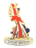 Great Britain Outline with the Union Jack Quality enamel lapel pin badge T1177 image 0