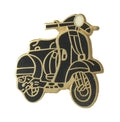 Black Scooter Mod Motorbike Biker Enamel Lapel Pin Badge image 0