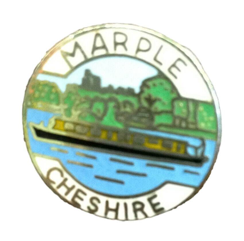 Marple Town near Stockport Cheshire Enamel Lapel Pin Badge image 0