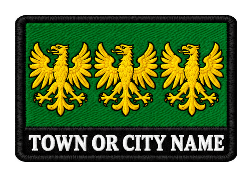 Caernarfonshire personalised county patch artwork preview, 90 x 60mm
