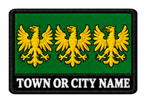 Caernarfonshire personalised county patch artwork preview, 90 x 60mm