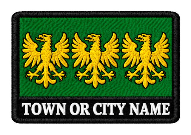 Caernarfonshire personalised county patch artwork preview, 90 x 60mm
