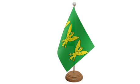 Flagmania Caernarfonshire wooden hand flags, 9x6 inch, pack of 12, no bases
