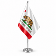 California Republic satin table flag with bear on chrome stand