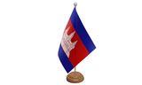 Flagmania Cambodia wooden hand flags, 9x6 inch, pack of 12, no bases