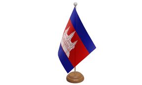 Flagmania Cambodia wooden hand flags, 9x6 inch, pack of 12, no bases