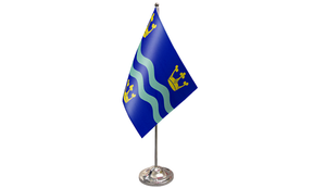Flagmania Cambridgeshire Blue Wooden Table Flags (9"x6") (12 Pack) 9x6in wooden hand flags, 9x6 inch, pack of 12, no bases