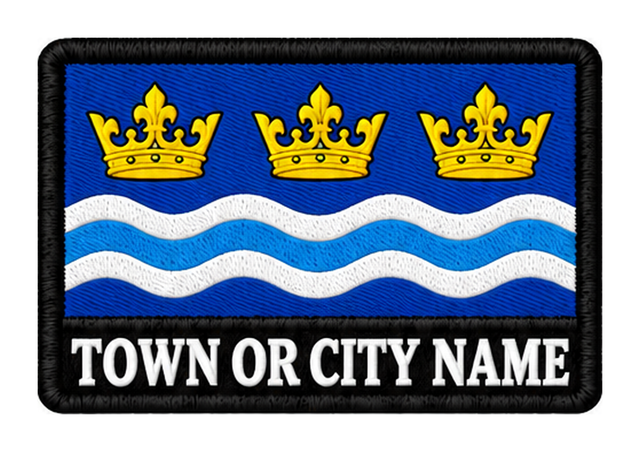 Cambridgeshire personalised county patch artwork preview, 90 x 60mm