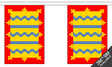 Cambridgeshire Red 3 metre bunting, 10 flags - Flagmania