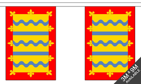 Cambridgeshire Red 3 metre bunting, 10 flags - Flagmania
