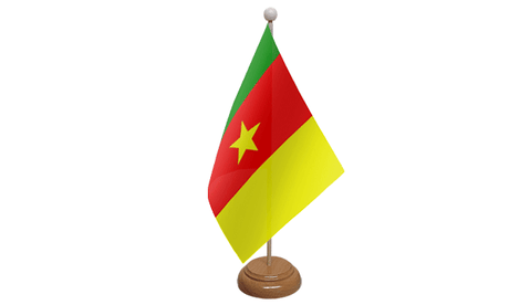 Flagmania Cameroon wooden hand flags, 9x6 inch, pack of 12, no bases