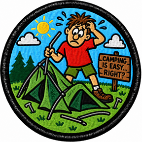 Camping Is Easy... Right? 80mm embroidered patch