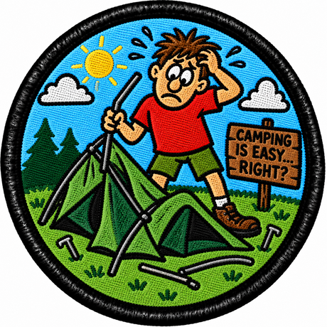 Camping Is Easy... Right? 80mm embroidered patch