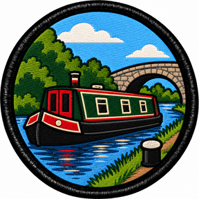 Canal Boating 80mm embroidered patch