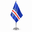 Cape Verde satin table flag on telescopic chrome pole and round base
