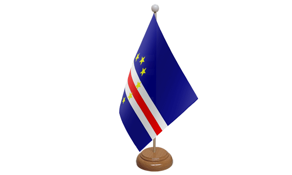 Flagmania Cape Verde wooden hand flags, 9x6 inch, pack of 12, no bases