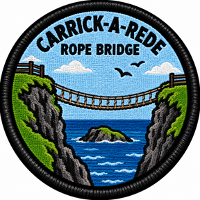 Carrick-a-Rede Rope Bridge 80mm Embroidered Patch