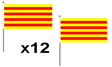 Flagmania Catalonia Wooden Table Flags (12 Pack) 9x6in (H9CATOLONIA) wooden hand flags, 9x6 inch, pack of 12, no bases