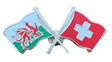 Wales & Switzerland Flags Friendship Courtesy enamel Lapel Pin Badge T387 image 0