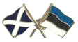 Scotland & Estonia Flags Friendship Courtesy Enamel Lapel Pin Badge T1045 image 0