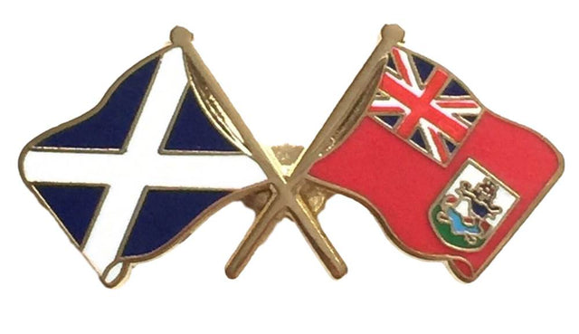 Scotland & Bermuda Flags Friendship Courtesy Enamel Lapel Pin Badge T1200 image 0