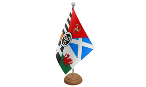 Flagmania Celtic Nations wooden hand flags, 9x6 inch, pack of 12, no bases